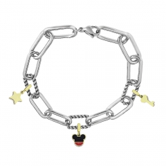 Stainless Steel Me Link Bracelet with Small Charms ML071