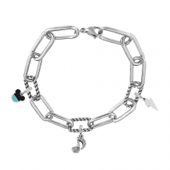 Stainless Steel Me Link Bracelet with Small Charms ML059