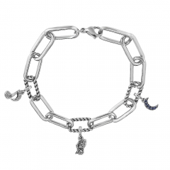 Stainless Steel Me Link Bracelet with Small Charms ML061