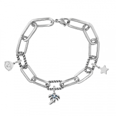 Stainless Steel Me Link Bracelet with Small Charms ML043