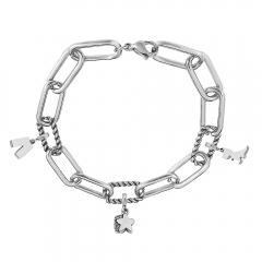Stainless Steel Me Link Bracelet with Small Charms ML055