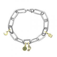 Stainless Steel Me Link Bracelet with Small Charms ML149