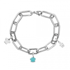 Stainless Steel Me Link Bracelet with Small Charms ML026