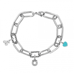Stainless Steel Me Link Bracelet with Small Charms ML050