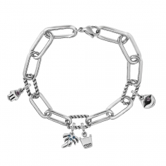 Stainless Steel Me Link Bracelet with Small Charms ML150