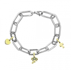 Stainless Steel Me Link Bracelet with Small Charms ML064