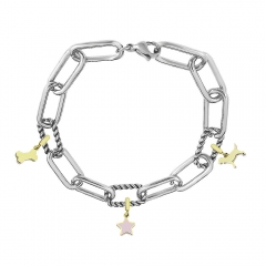 Stainless Steel Me Link Bracelet with Small Charms ML077