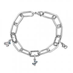 Stainless Steel Me Link Bracelet with Small Charms ML015