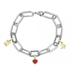 Stainless Steel Me Link Bracelet with Small Charms ML079