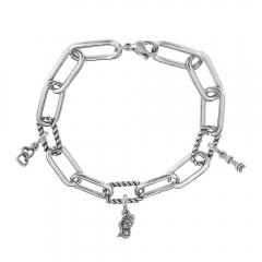 Stainless Steel Me Link Bracelet with Small Charms ML008