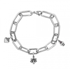 Stainless Steel Me Link Bracelet with Small Charms ML005