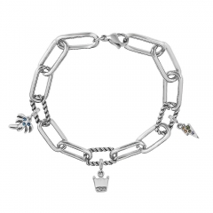 Stainless Steel Me Link Bracelet with Small Charms ML020