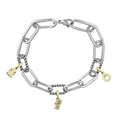 Stainless Steel Me Link Bracelet with Small Charms ML062