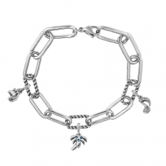 Stainless Steel Me Link Bracelet with Small Charms ML001