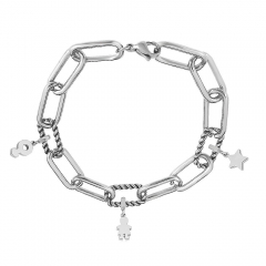 Stainless Steel Me Link Bracelet with Small Charms ML042
