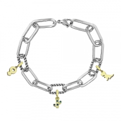 Stainless Steel Me Link Bracelet with Small Charms ML069