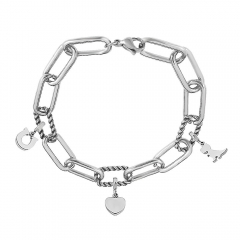 Stainless Steel Me Link Bracelet with Small Charms ML024
