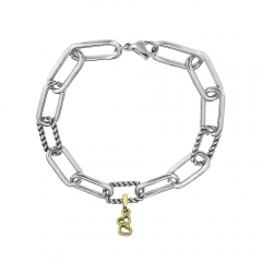Stainless Steel Me Link Bracelet with Small Charms ML161