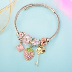 Stainless Steel Bracelet With Alloy Charms BS-1849