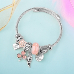 Stainless Steel Bracelet With Alloy Charms BS-1848A