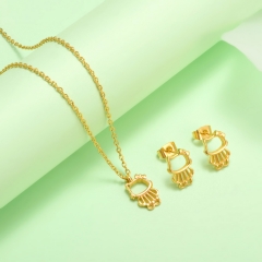 new stainless steel women gold jewelry set  XXXS-0398