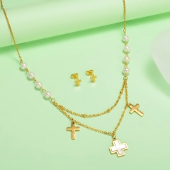 new stainless steel women gold jewelry set  XXXS-0442