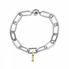 Stainless Steel Women Me Link Bracelet with Small Charms  MY167