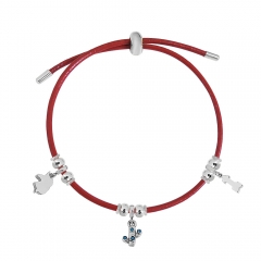 Adjustable Leather Bracelet with Small Charms  PS143