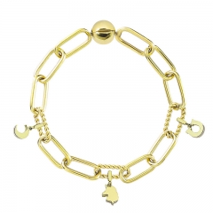 Stainless Steel Women Me Link Bracelet with Small Charms  MYG064