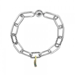 Stainless Steel Women Me Link Bracelet with Small Charms  MY168