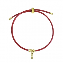 Adjustable Leather Bracelet with Small Charms  PS186