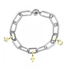 Stainless Steel Women Me Link Bracelet with Small Charms  MY091