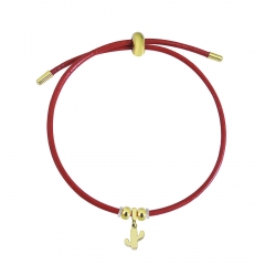 Adjustable Leather Bracelet with Small Charms  PS168