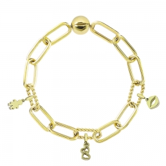 Stainless Steel Women Me Link Bracelet with Small Charms  MYG030