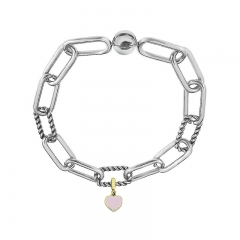 Stainless Steel Women Me Link Bracelet with Small Charms  MY182