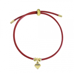 Adjustable Leather Bracelet with Small Charms  PS188