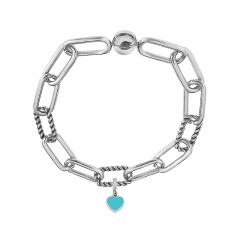Stainless Steel Women Me Link Bracelet with Small Charms  MY269