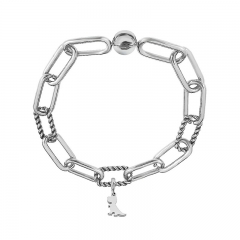 Stainless Steel Women Me Link Bracelet with Small Charms  MY249