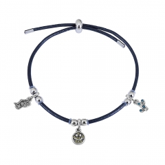 Adjustable Leather Women Bracelet with Small Charms  PS256