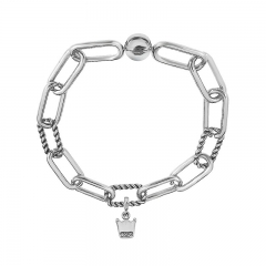 Stainless Steel Women Me Link Bracelet with Small Charms  MY237