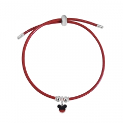 Adjustable Leather Bracelet with Small Charms  PS222
