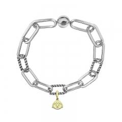 Stainless Steel Women Me Link Bracelet with Small Charms  MY198