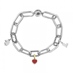 Stainless Steel Women Me Link Bracelet with Small Charms  MY114