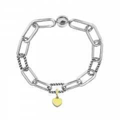 Stainless Steel Women Me Link Bracelet with Small Charms  MY207