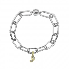 Stainless Steel Women Me Link Bracelet with Small Charms  MY175