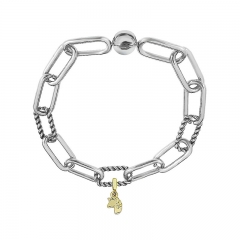 Stainless Steel Women Me Link Bracelet with Small Charms  MY170