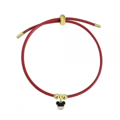 Adjustable Leather Bracelet with Small Charms  PS155