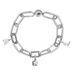 Stainless Steel Women Me Link Bracelet with Small Charms  MY055