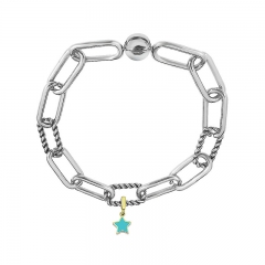Stainless Steel Women Me Link Bracelet with Small Charms  MY186