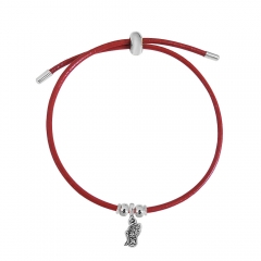Adjustable Leather Bracelet with Small Charms  PS198